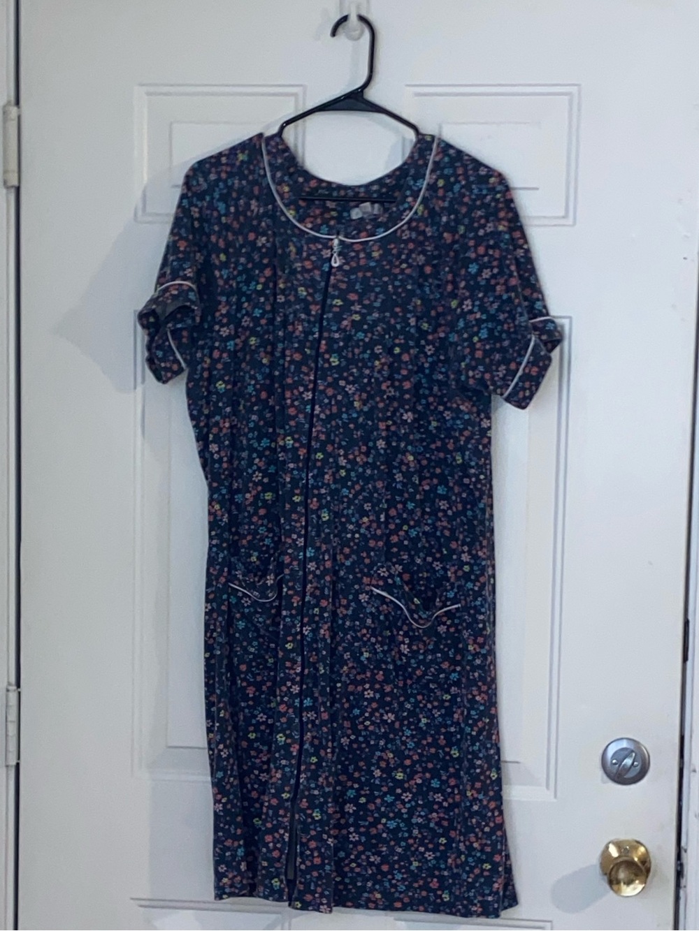 Secret Treasures Floral Pajama Dress - Navy and Pink